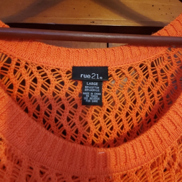 Sale Rue 21 Orange Sweater Tunic - Picture 4 of 5